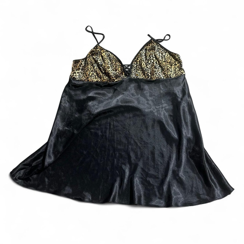 Vintage 1970s/1980s California Miss Leopard Babydoll Slip